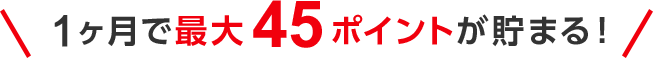 1ヶ月で最大45ポイントが貯まる!