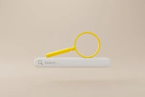 検索バーと虫眼鏡