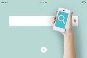 スマホと検索バー